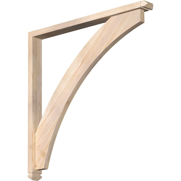 Ekena Millwork Thorton Arts and Crafts Smooth Bracket w/ Offset Brace, Douglas Fir, 3 1/2"W x 38"D x 38"H BKT0402X38X38THR03SDF - main